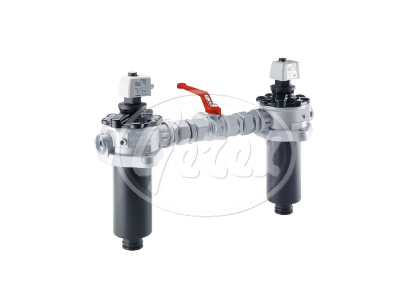 Double tank mounted return line filter with filter element according to DIN 24550 10 TD(N)